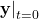 \left.\textbf{y}\right|_{t=0}